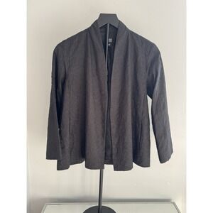 Eileen Fisher Silk Textured Open Jacket XS – Minimalist Luxe Boho Chic